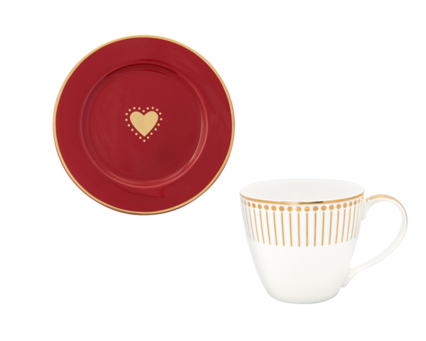 Juego de taza y plato Love