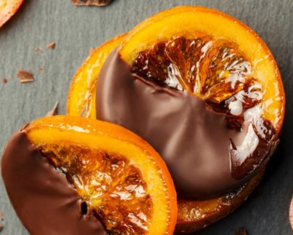 Naranja confitada con Chocolate