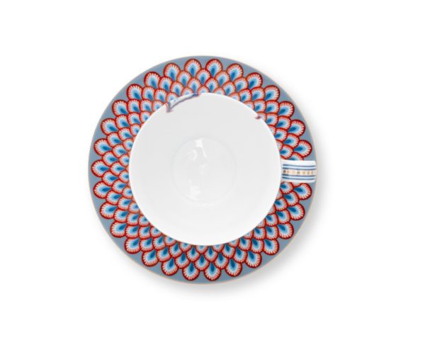 Taza y plato Flower Festival Light Blue