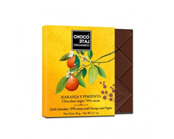 Mini tableta Chocolate con Naranja y Pimienta