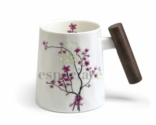 Mug Sakura con asa de madera