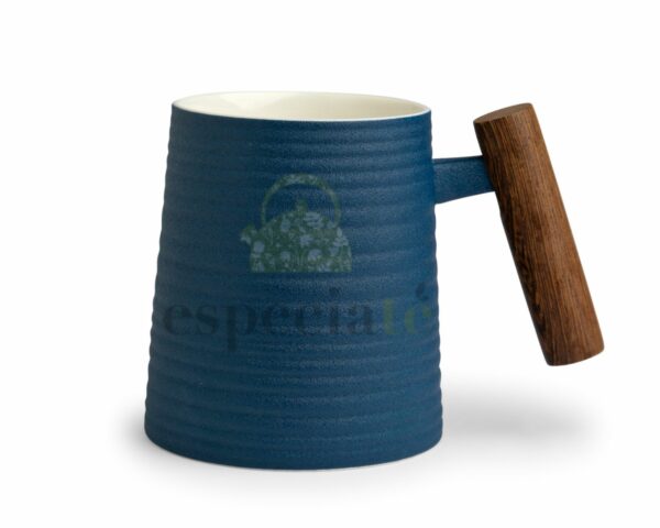 Mug Blue con asa de madera