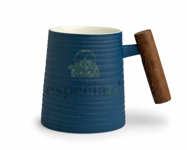 Mug Blue con asa de madera