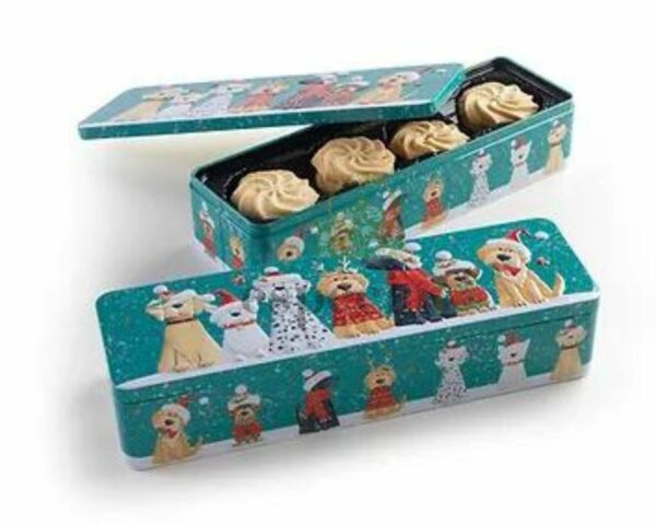 Lata de Galletas Perros de Navidad