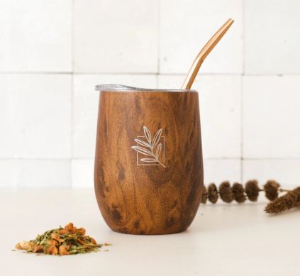 Calabaza con Bombilla Madera