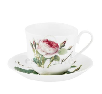 Taza y Plato de Desayuno Rosas