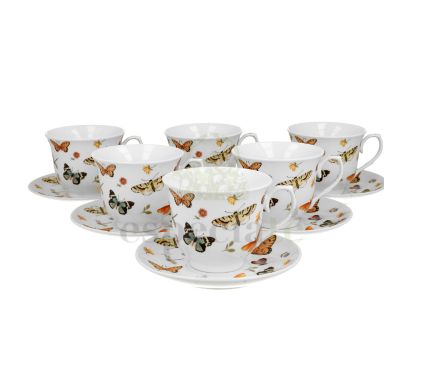 Juego de Seis Tazas Mariposas